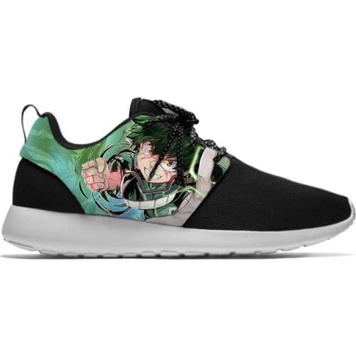 Anime My Hero Academia Midoriya Izuku Deku personality Sport Running Shoes Harajuku Breathable 3D Print Men women Mesh Sneakers