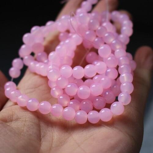 6mm 8mm 10mm Glass beads Round Simply Pink color for jewelry making