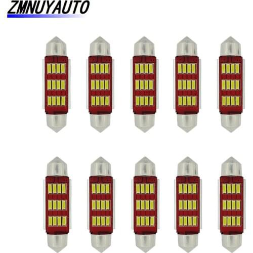 10x C5W LED Festoon Bulbs 31mm 36mm 39mm 41mm 41mm 4014 LED Canbus No Error Auto Dome Reading Lamp Interior License Plate Car 12