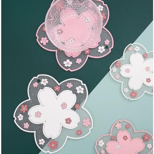 Japan Style Cherry Blossom Heat Insulation Non-slip Table Mat Family Office Anti-skid Tea Cup Milk Mug Coffee Cup Coaster