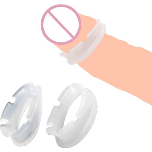 VATINE 2pcs Penis Ring Glans Delay Trainer Foreskin Correction Foreskin Resistance Ring Tassel Cock Penis Widening Rings