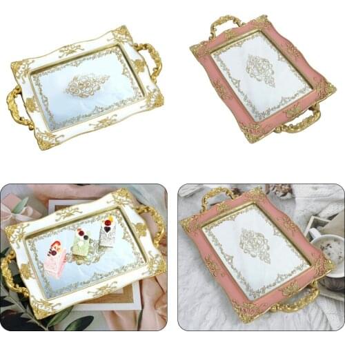 Vintage Decorative Makeup Vanity Tray Mirrored Cosmetic Jewelry Perfume Tray