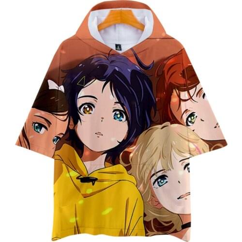 Wonder Egg Priority Ohto Ai Hoodies T shirt Women Hooded T-shirts 3D Printing Clothing Summer Short sleeve Tops Students Fashion