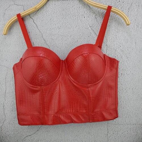 New Arrival Women Summer Sexy Black PU Leather Tops Camisole Ladies Trendy High Street Chic Celebrity Adjustable Crop Tops 2021