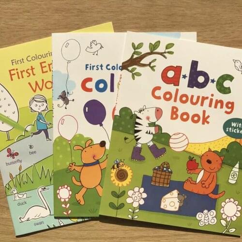 Famous Education Agency Usbone Scene Sticker Book Puzzle Early Education Child Development Sticker Book Animal Alphabet Scene