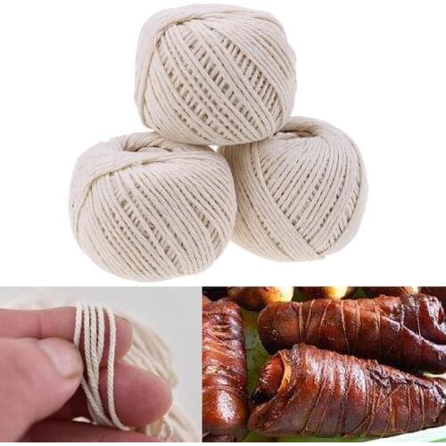 1Roll 229-feet Cooking Tools Butchers Cotton Twine Meat Prep Trussing Turkey Barbecue Strings Meat Sausage Tie Rope Cord