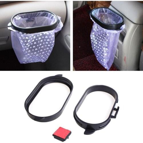 1pcs Plastic Portable Removable Car Trash Can Vehicle Car Garbage Bag Clip Rubbish Bin Rack Frame Holder