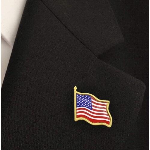 10PCs/20PCs United States USA American Flag Lapel Pin Hat Tie Tack Badge Pins Mini Brooches For Clothes Bags Decoration Jewelry