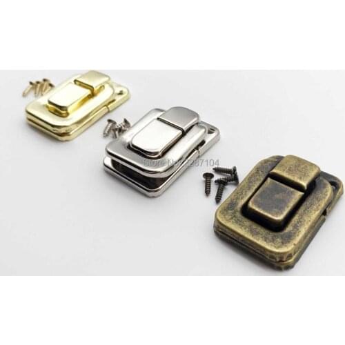 2pcs Jewelry Chest Gift Box Wine Wooden Case Hasp Latch Toggle Leather Bag Purse Handbag Suitcase Lock Clasp 27x40mm 3 colors