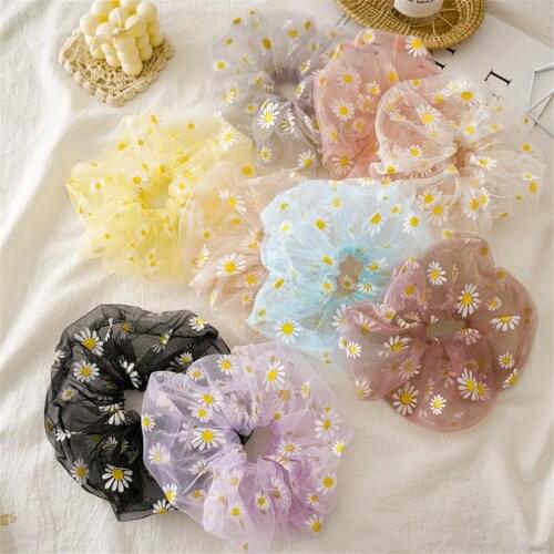2021 Wholesale Korea Cute Stylish New Woman Hair Accessories Flower Hair Rope Girls Hair Tail Scrunchies Headdress Hair Rings