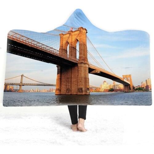 3D Hoodie Blanket Printed Blankets Future City night view Hooded Blanket Warm Winter Adult Blanket Wearable