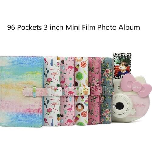 96 Pockets PU Leather Instant Photo Album Picture Case for Fujifilm Instax Mini8/9/7s/7C/25/70/90 3 inch Mini Film Photo Album