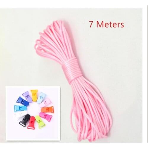 Baby Teether Accessories Plastic Clip Baby Silicone Teething Necklace 10M Rattail Cord DIY for Jewelry String Pacifier Clip Tool