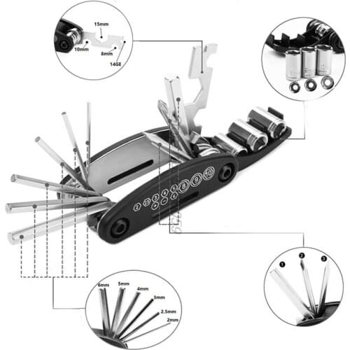Motorcycle accessories Screwdriver for 900 Rr Boulevard Cbr 600 F 1100 Zephyr Fz25 Bmw Moto bolts 16 in 1 Fix tool cover