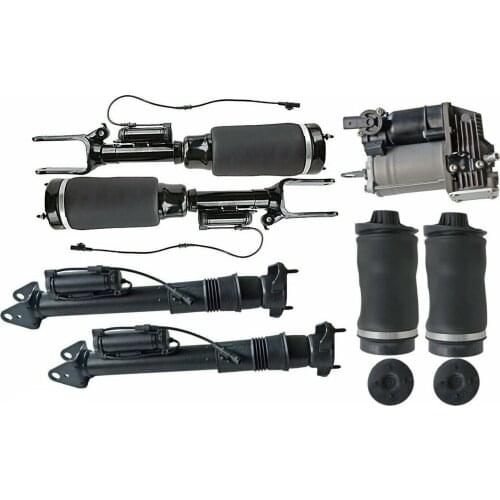 AP02 7PCS For Mercedes R Class W251 V251 Front Rear Air Suspension Struts Compressor Pump Kit