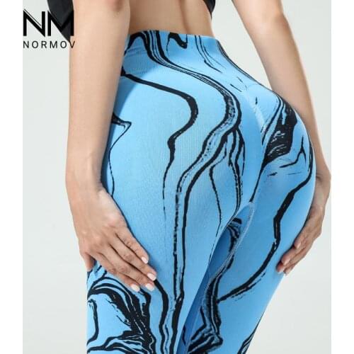 NORMOV Seamless Sexy Leggings Women Sport Fitness Clothing Leggings High Waist Gym Tie Dye Push Up Leggings Moisture Wicking