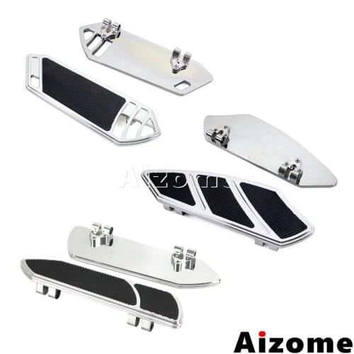 Chrome Motorcycle Billet Aluminum Rider Foot Pegs Floorboards For Harley Touring Softail 1984-2015 Front Driver Footboard