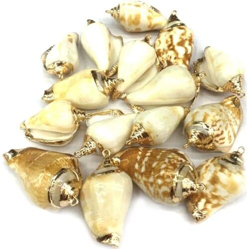 Natural shell fashion Conch Pendants Exquisite Charms for Jewelry Making DIY Bracelet Necklaces earring Accessories Size 25x45mm