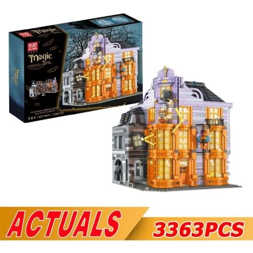 MOULD KING 16041 Streetview Building Blocks The Magic Joke Shop Model Assembly Bricks Diagoned Alley Toys Kids Christmas Gifts