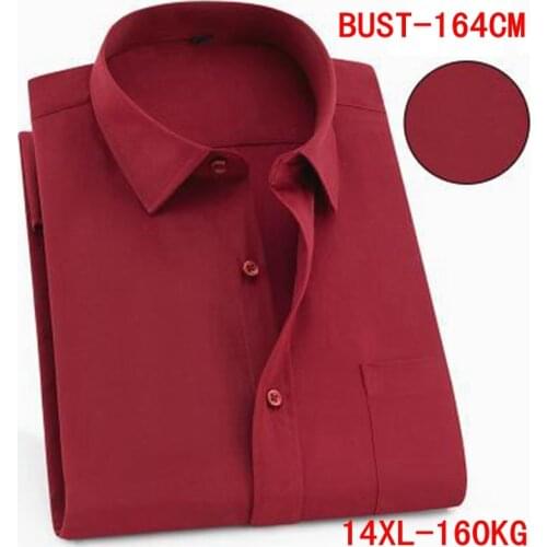 Mens Short Sleeve Big Shirt Large Size 10XL 11XL 12XL 13XL 14XL Business Office Comfortable Summer Lapel Red Shirt 8XL 9XL
