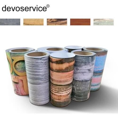 3D Wood Wallpaper Stick Self Adhesive Simulation Wood Floor Wall Sticker Living Room Kitchen Bedroom Floor Pvc Decorative Sticke