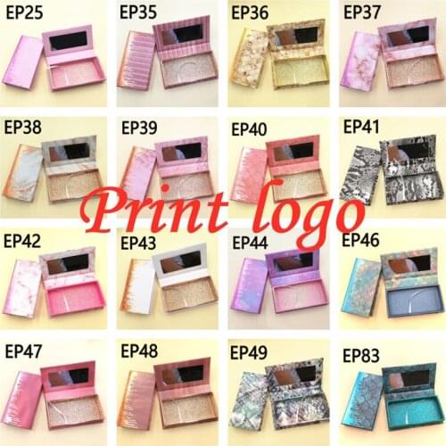 Mink Eyelash one pair box Fake Lashes Wholesale 5D Mink Lashes Packaging Boxes Magnetic Eyelashes Mink 25mm Lashes Bulk mirror