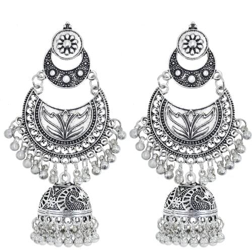 2021 New Bohemian Earrings Retro Bell Earrings Bohemian Fan Earrings National Style Earrings Halloween Earrings