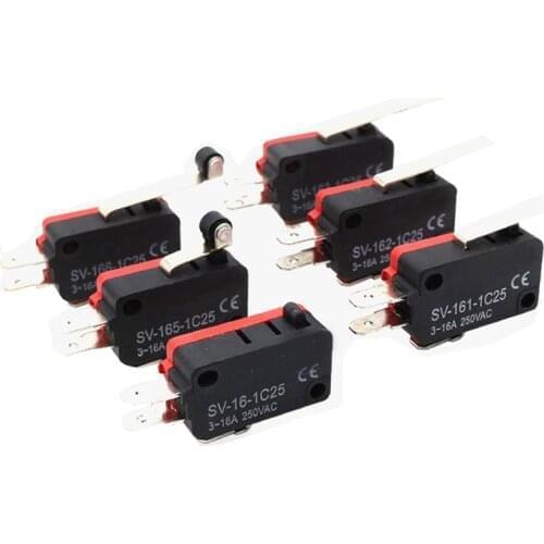 New High Temperature pulley Limit Switch 3 Pins Contact Electric Button Reset Micro Switch SV-161/162/163/165/166-1C25 16A