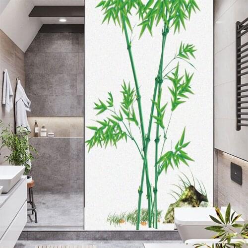 Window Film Privacy Bamboo Non Adhesive Glass Sticker Sun Protection Heat Control Window Coverings for Homedecor