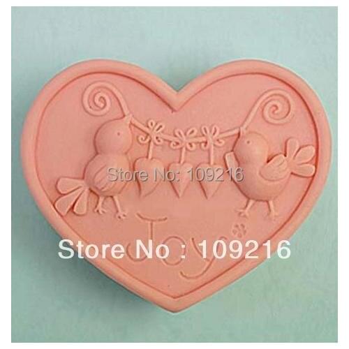 Wholesale!!!1pcs Love Birds (ZX638) Silicone Handmade Soap Mold Crafts DIY Mold