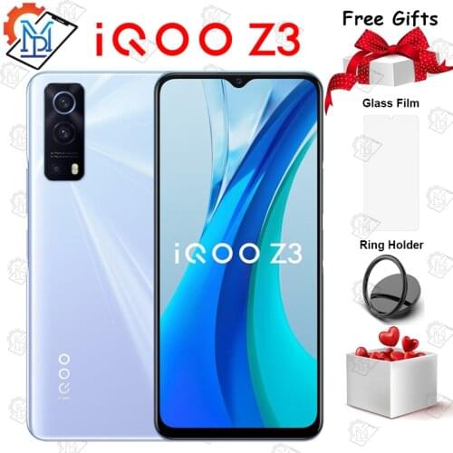 Original IQOO Z3 5G Mobile Phone 6.58" 6GB+128GB Snapdragon 768G Octa Core Android 11 55W Fast Charging 4400mAh Smartphone
