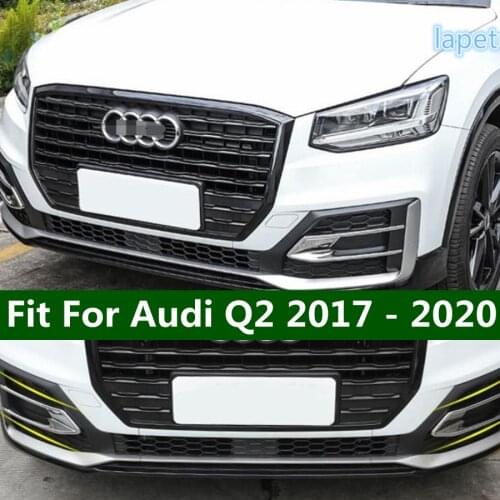 Lapetus Front Head Fog Lights Foglight Lamp Eyelid Eyebrow Decoration Frame Cover Trim ABS Chrome Fit For Audi Q2 2017 - 2020