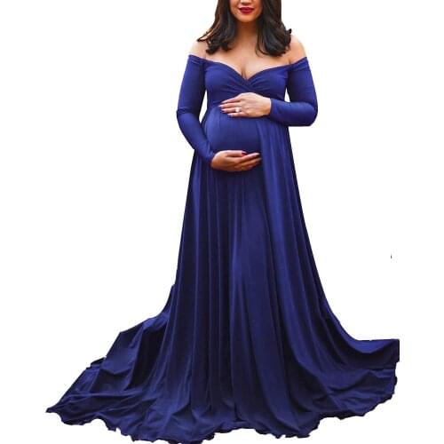Long Tail Maternity Dresses For Photo Shoot Maternity Photography Props Maxi Dresses For Pregnant Women Clothes Pregnancy Dress
