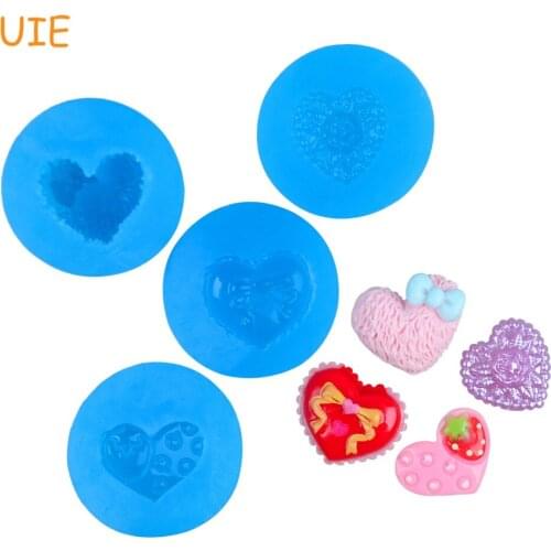PYL707U,PYL708U,PYL718U,PYL805U Heart Silicone Mold - Cupcake Topper Decorating Tool Resin Fondant Cookie Biscuit Candy Icing
