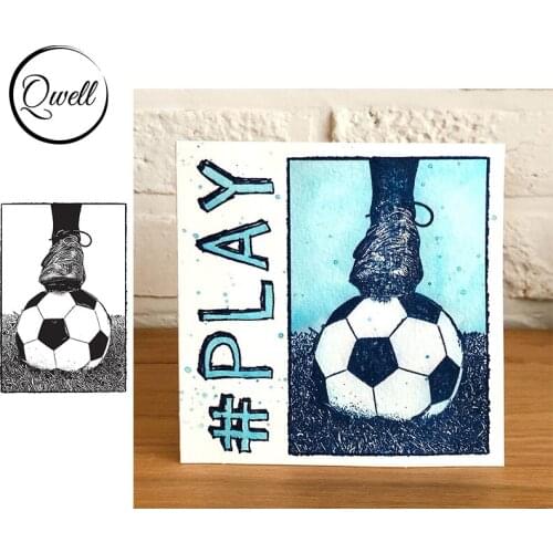 QWELL Soccer Foot Lawn Background 3.5*5 inch Clear Silicone Stamps DIY Scrapbooking Craft Cards Album Decor 2021 Hot Sale