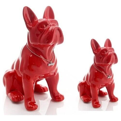 Crafts Home Decoration Ceramic French Bulldog Dog Decoration Opening Gift Pet Shop Model Interior Design Sample Room Soft Pack