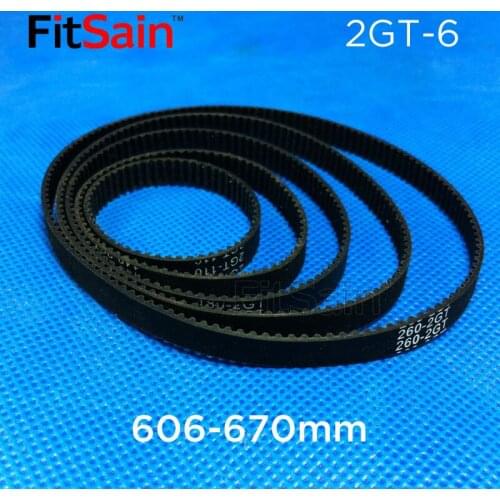 FitSain--2GT 606-670mm rubber belt Width 6mm Timing Belt GT2 Conveyor Belt Drive Belt Ring with Rubber Belt