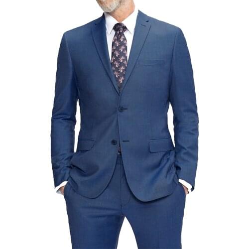 Luxury 100% Wool Super 120 Pure Wool Suits Tailor Made Suits Dark Blue Sharkskin Suits Bespoke Men Suits Cosutmes Sur Mesure