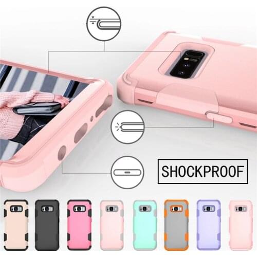 Luxury Anti-drop Cover For Samsung Note8 9 Silicone And PC 3 in 1 Heavy Duty Anti Shock Armor Case For S10 S9 S8 Plus S10E Coque