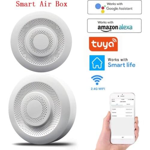 Tuya WIFI Smart Air Box Carbon Dioxide Detector CO2 Gas Sensor Formaldehyde VOC Temperature Humidity Sensor App Control