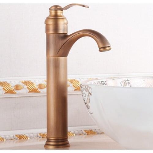 High Sink Faucet Bathroom Fitting Crane Brass Single Hot And Cold Basin Faucet Tap Retro Vintage Home Decor Ornaments Accessorie