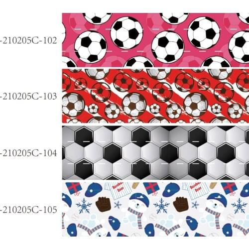 50 yards/lot) Wholesale price 22mm 25mm soccer printed sport grosgrain ribbon