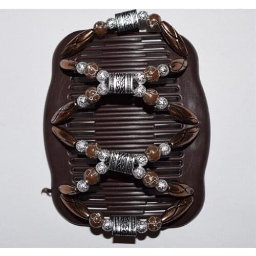 Standard comb silver and flower brown beads 20pcs/lot magic comb