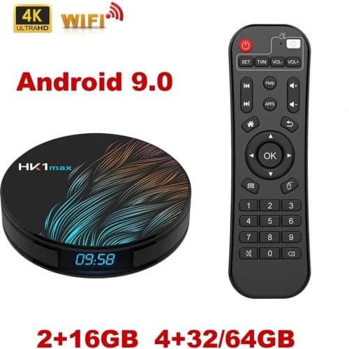HK1MAX Android 9.0 Smart TV Box Quad Core 2.4G/5G Wifi BT 4.0 DDR3 4K HDR Media Player VS X96 HK1 MAX MINI Set Top Box