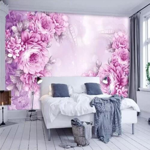 Vintage hand-painted romantic rose TV background wall professional production wallpaper mural custom poster photo wall