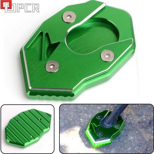 High Quality LOGO Z800 Motorcycle Aluminum Kickstand Side Stand Extension Plate For Kawasaki Z800 Z 800 2013-2016