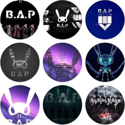 58mm Kpop Bap B.A.P Boys band Enjoy Icons Pins Badge Decoration Brooches Metal Badges For Clothes Backpack Decoration