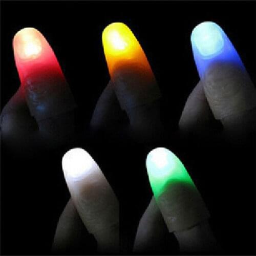 2Pcs LED Light Flashing Fingers Magic Trick Props Kids Amazing Fantastic Glow Toys Children Luminous Gifts