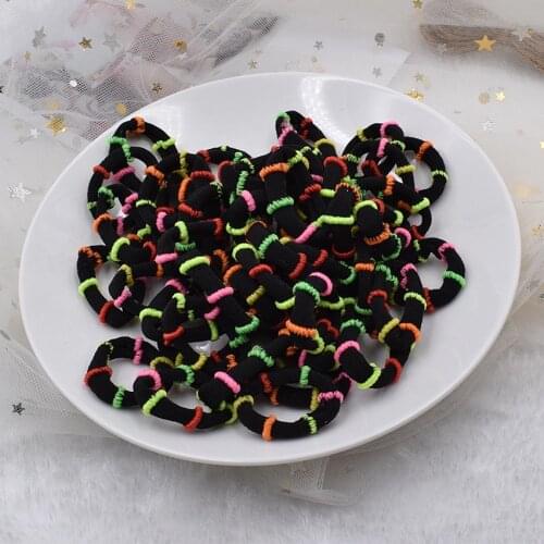 20/50/100 Pcs Lovely Children Rainbow Mini Scrunchie Pack Holder Elastic Hair Band Headband Kids Hair Accessories For Girls