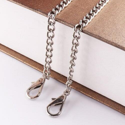6pcs/lot 35cm Metal Chain 5*8mm With Lobster hook for DIY Purse Chain Jeans Bag Handles Bag Decorative Accessories Handmade